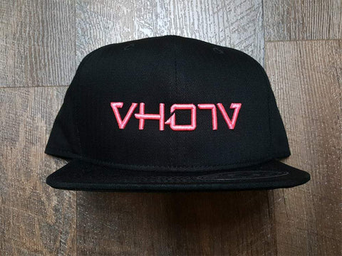Snapback: Black/Pink 3D Puff logo - VH07V