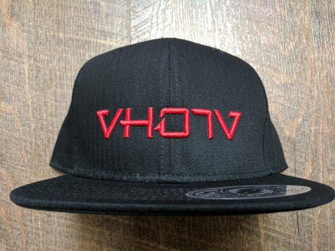 Snapback: Black/Red 3D Puff logo - VH07V