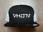 Snapback: Black/White Trucker with large White logo - VH07V