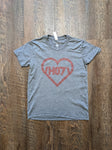 Keiki Soft Triblend "Heart" Tee (Gray/Red)