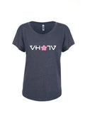 Ladies "Sakura" Tri-Blend Dolman Jersey (Indigo)