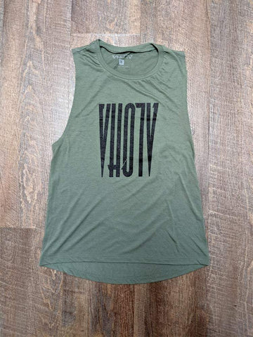 Ladies "Tall" Muscle Tee (Military Green) - VH07V