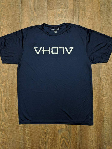 Adult Moisture Wicking T-shirt (Navy/Silver) - VH07V