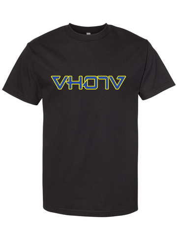 Adult Logo Tee (Black/Blue/Yellow) Outline